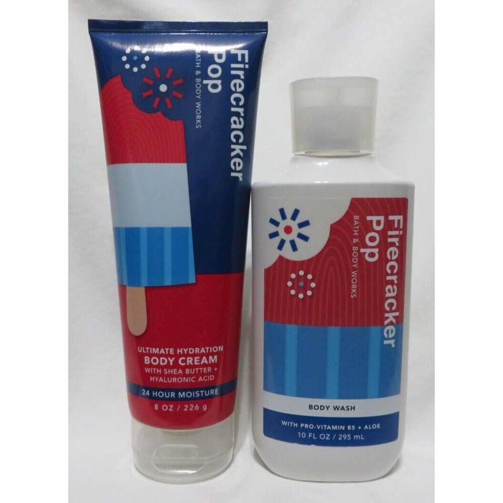 FIRECRACKER POP Bath & Body Works Body Cream & Body Wash Bundle